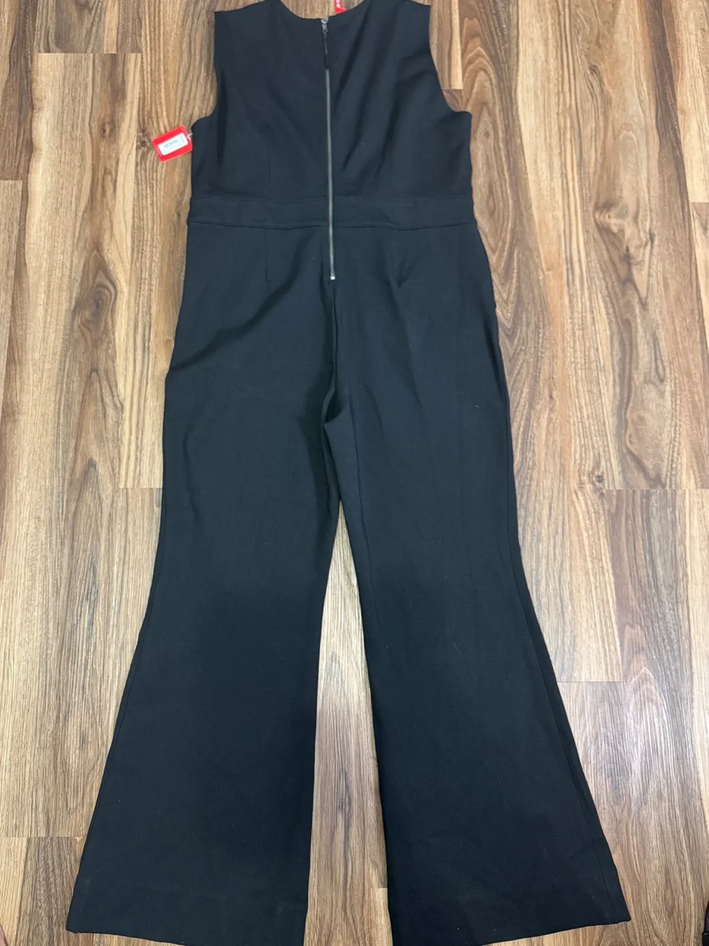 NWT Spanx The Perfect Sleeveless Jumpsuit Black Wide Leg Smoothing Core Shaping - Picture 3 of 9